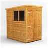 4 X 6  Premium Tongue And Groove Pent Shed - Double Doors - 2 Windows - 12mm Tongue And Groove Floor And Roof
