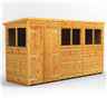 12 x 4 Premium Tongue And Groove Pent Shed - Double Doors - 6 Windows - 12mm Tongue And Groove Floor And Roof