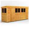 14 x 4 Premium Tongue And Groove Pent Shed - Double Doors - 6 Windows - 12mm Tongue And Groove Floor And Roof
