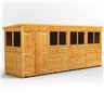 16 x 4 Premium Tongue And Groove Pent Shed - Double Doors - 8 Windows - 12mm Tongue And Groove Floor And Roof