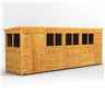 18 x 4 Premium Tongue And Groove Pent Shed - Double Doors - 8 Windows - 12mm Tongue And Groove Floor And Roof