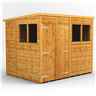 8 x 6 Premium Tongue And Groove Pent Shed - Double Doors - 4 Windows - 12mm Tongue And Groove Floor And Roof