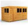 12 x 6 Premium Tongue And Groove Pent Shed - Double Doors - 6 Windows - 12mm Tongue And Groove Floor And Roof