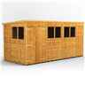 14 x 6 Premium Tongue And Groove Pent Shed - Double Doors - 6 Windows - 12mm Tongue And Groove Floor And Roof