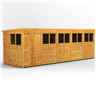 20 x 6 Premium Tongue And Groove Pent Shed - Double Doors - 10 Windows - 12mm Tongue And Groove Floor And Roof