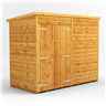 8 x 4 Premium Tongue And Groove Pent Shed - Double Doors - Windowless - 12mm Tongue And Groove Floor And Roof