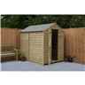 Installed 7ft x 5ft (1.5m x 2.2m)  Pressure Treated Overlap Apex Wooden Garden Shed With Single Door And Windowless - Modular