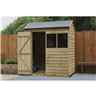6ft x 4ft (1.9m x 1.2m) Overlap Pressure Treated Reverse Apex Shed With Single Door And 2 Window - Modular - Core