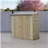 6 X 3 - Value Overlap Pressure Treated - Pent Garden Shed - Windowless - Double Doors