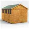 12 x 8 Premium Tongue and Groove Apex Shed - Single Door - 6 Windows - 12mm Tongue and Groove Floor and Roof