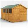 14 x 8  Premium Tongue and Groove Apex Shed - Single Door - 6 Windows - 12mm Tongue and Groove Floor and Roof