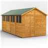 16 x 8  Premium Tongue and Groove Apex Shed - Single Door - 8 Windows - 12mm Tongue and Groove Floor and Roof
