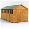 16 x 8  Premium Tongue and Groove Apex Shed - Double Doors - 8 Windows - 12mm Tongue and Groove Floor and Roof