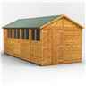 18 x 8  Premium Tongue and Groove Apex Shed - Double Doors - 8 Windows - 12mm Tongue and Groove Floor and Roof