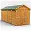 16 x 6 Security Tongue and Groove Apex Shed - Double Doors - 8 Windows - 12mm Tongue and Groove Floor and Roof