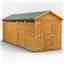 18 x 6 Security Tongue and Groove Apex Shed - Double Doors - 8 Windows - 12mm Tongue and Groove Floor and Roof