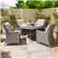 4 Seater Natural Stone Rattan Weave Dining Set