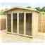 8 x 6 FULLY INSULATED Apex Summerhouse - 64mm Walls, Floor & Roof -12mm (T&G) + 40mm Insulated EcoTherm + 12mm T&G)- LONG Double Glazed Safety Toughened Windows (4mm-6mm-4mm)+EPDM Roof + FREE INSTALL	