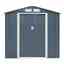 6 X 4 (2.01m X 1.21m) Double Door Metal Apex Shed - Dark Grey