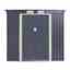 6 x 4 (2.01m x 1.21m) Double Door Metal Pent Shed - Dark Grey 