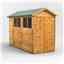 10 x 4 Overlap Apex Shed - Double Doors - 4 Windows - 12mm Tongue and Groove Floor and Roof