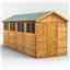 16 x 6 Overlap Apex Shed - Double Doors - 8 Windows - 12mm Tongue and Groove Floor and Roof