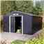 Cheshire 10 x 12 Metal Apex Shed – Dark Grey