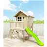 5 X 7 Jake Wooden Tower Platform Playhouse With Slide , Apex Roof, Single Door And Window