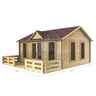 5m X 4m (16 X 13) Apex Reverse Log Cabin (2140) - Double Glazing + Double Doors - 34mm Wall Thickness