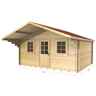 4m X 4m (13 X 13) Apex Log Cabin (2073) - Double Glazing + Single Door - 34mm Wall Thickness