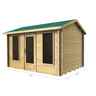 3.5m X 2.5m (12 X 8) Apex Log Cabin (2038) - Double Glazing + Single Door - 34mm Wall Thickness