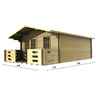 4m X 5m (13 X 16) Apex Log Cabin (2047) - Double Glazing + Double Doors - 34mm Wall Thickness