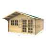 4m X 5m (13 X 16) Apex Log Cabin (2061) - Double Glazing + Double Doors - 34mm Wall Thickness