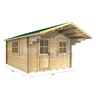 3m X 3m (10 X 10) Apex Log Cabin (2025) - Double Glazing + Single Door - 34mm Wall Thickness