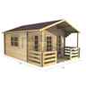 4m X 3m (13 X 10) Apex Log Cabin (2057)  - Double Glazing - 34mm Wall Thickness