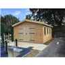 4m X 5m (13 X 16) Premier Garage Log Cabin - Double Glazing - 44mm Wall Thickness