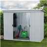 5ft 11 X 3ft 4 Pent Metal Shed + Free Anchor Kit (1.84m X 1.04m)