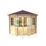 2.5m X 2.5m (8 X 8) Octagonal Log Cabin (2036) -  Double Glazing + Double Doors - 34mm Wall Thickness