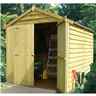 8 X 6 - Overlap Pressure Treated - Apex Garden Shed - Windowless - Double Doors