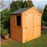 4 x 6 (1.19m x 1.79m) - Tongue And Groove - Apex Garden Shed / Workshop - 1 Opening Window - Double Doors 