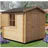 2.4m X 2.4m Premier Apex Log Cabin With Single Door And  Window Shutter + Free Floor & Felt (19mm)