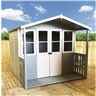 7 X 7 -  Premier Wooden Summerhouse - Double Doors - Side Windows - 12mm T&g Walls & Floor