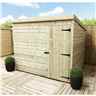 7 x 7 Windowless Pressure Treated Tongue And Groove Pent Shed With Single Door (please Select Left Or Right Door)