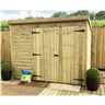 7 X 4 Windowless Pressure Treated Tongue And Groove Pent Shed With Double Doors (please Select Left Or Right Doors)