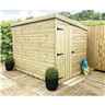 6 x 4 Windowless Pressure Treated Tongue And Groove Pent Shed With Side Door (please Select Left Or Right Door)