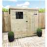 5 X 5 Pressure Treated Tongue And Groove Pent Shed With 1 Window And Single Door + Safety Toughened Glass (please Select Left Or Right Door)