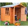 7 X 7 - Overlap Dip Treated - Apex Garden Shed - 1 Opening Window - Double Doors