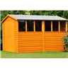 10 X 6 - Overlap Dip Treated - Apex Garden Shed - 6 Windows - Double Doors