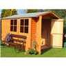 10 X 7 - Overlap Dip Treated - Apex Garden Shed - 2 Opening Windows - Double Doors