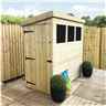 14 X 3 Pressure Treated Tongue And Groove Pent Shed With 3 Windows And Side Door + Safety Toughened Glass  (please Select Left Or Right Panel For Door)